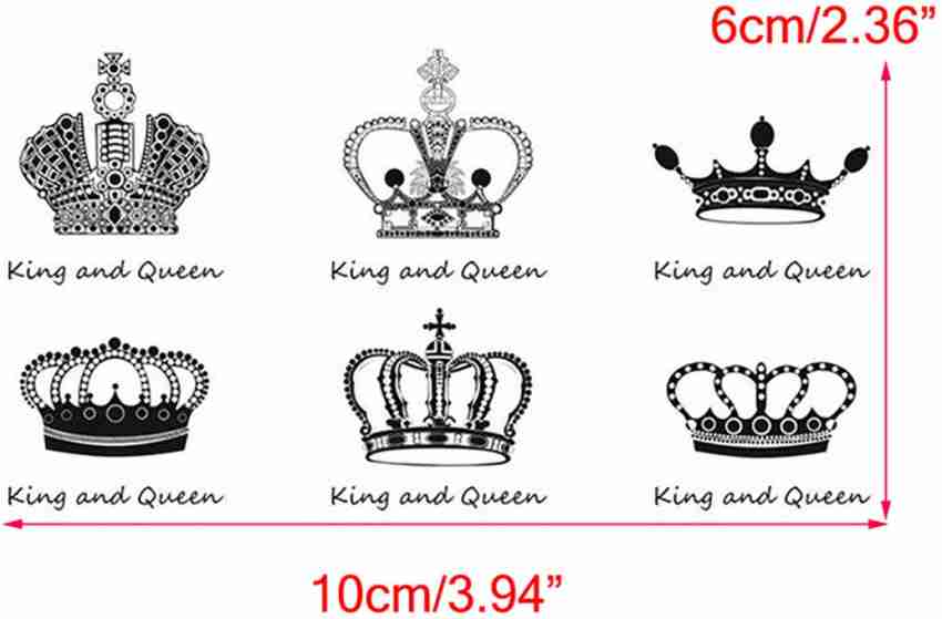 King Crown Temporary Tattoo set of 3 