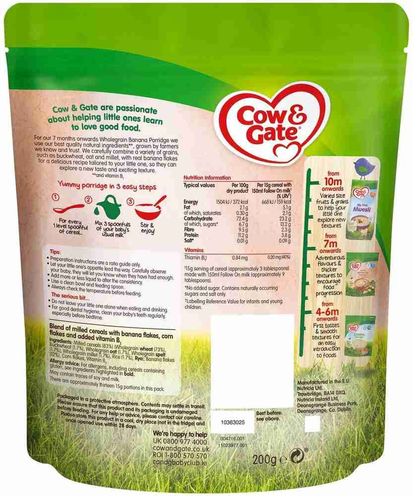 Cow and gate top 7 grain porridge
