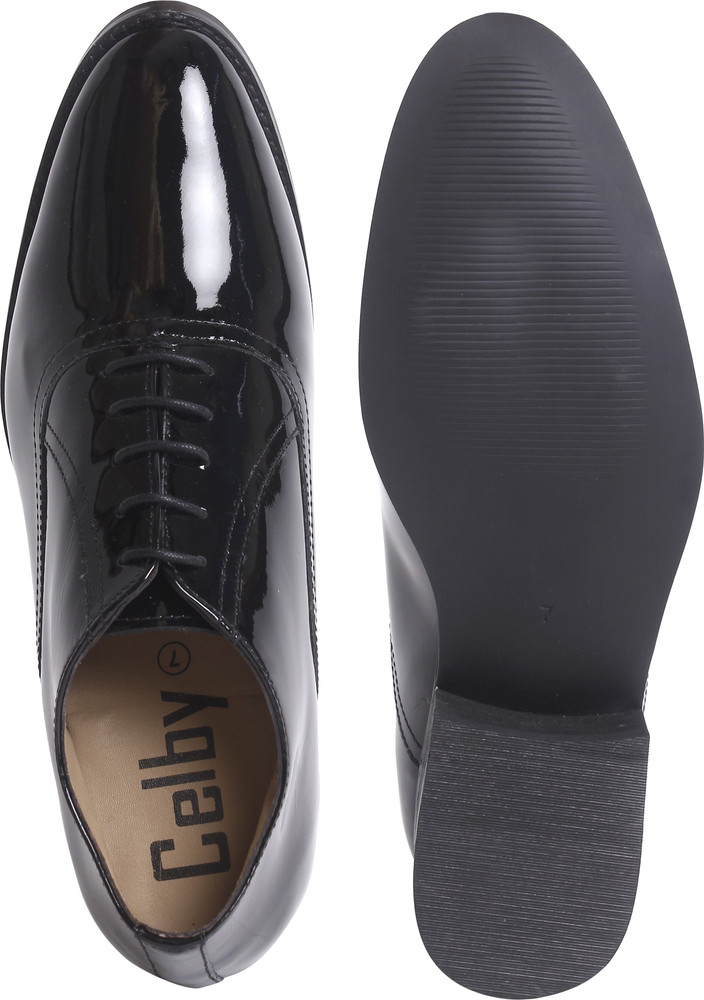 CELBY Celby Black Patent Elegant Height Increasing Leather Shoes for Men Party Wear For Men Buy CELBY Celby Black Patent Elegant Height Increasing Leather Shoes for Men Party Wear For Men