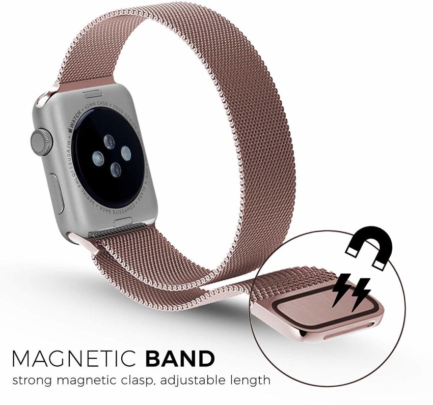 Milanese Magnetic Stainless Steel Mesh Clasp Loop Band for Apple Watch