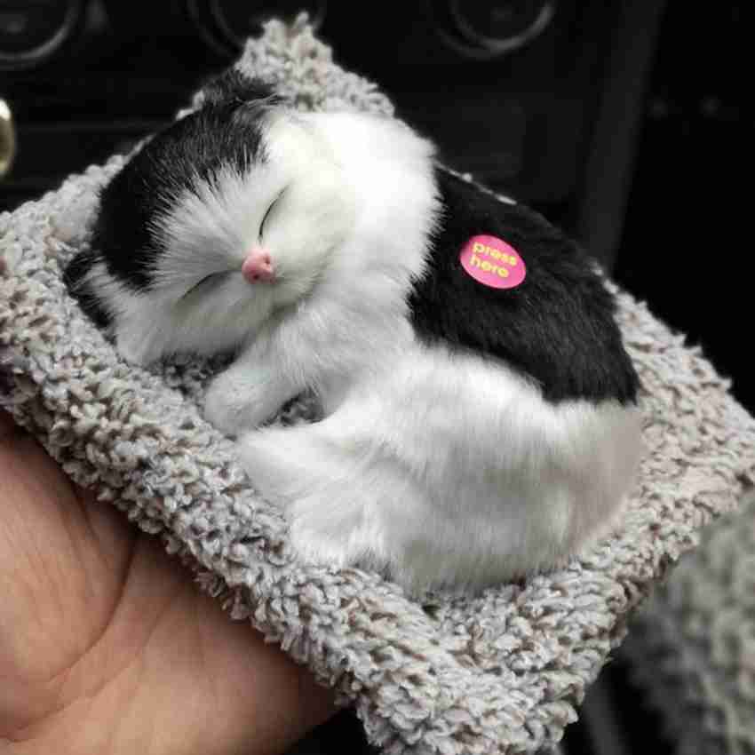 EMERGE Meowing Plush Sleeping Cat with Sound Press to Meow Miaow