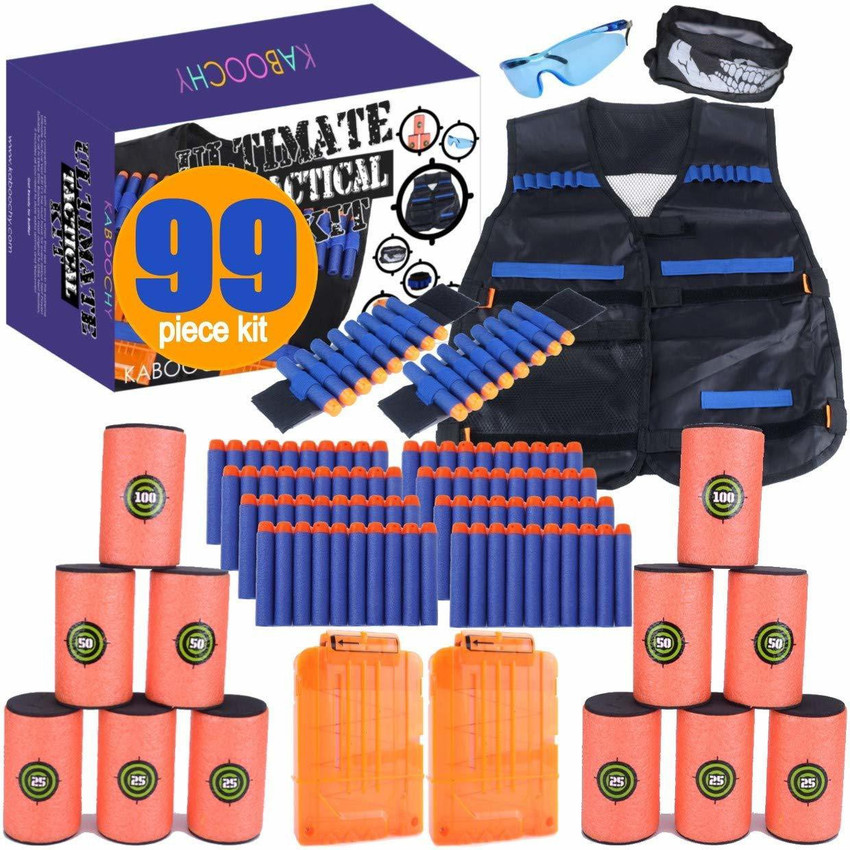 KABOOCHY Kids Ultimate Tactical Vest 100 Piece Kit For N Strike
