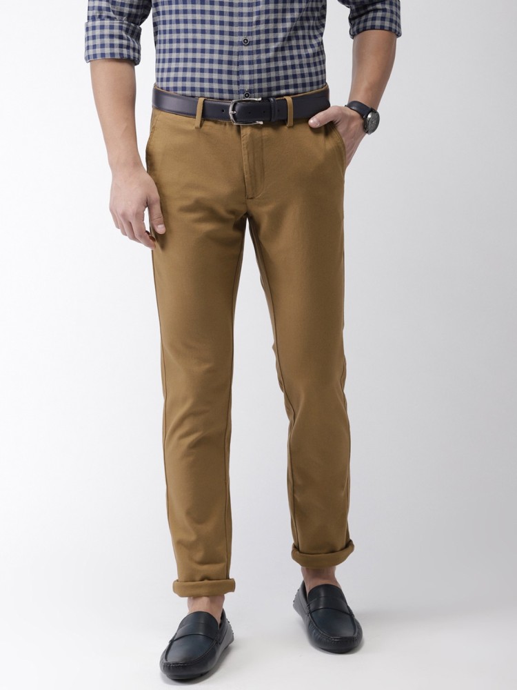 INDIAN TERRAIN Men Solid Slim Straight Casual Trousers  Lifestyle Stores   Kanayannur  Kochi