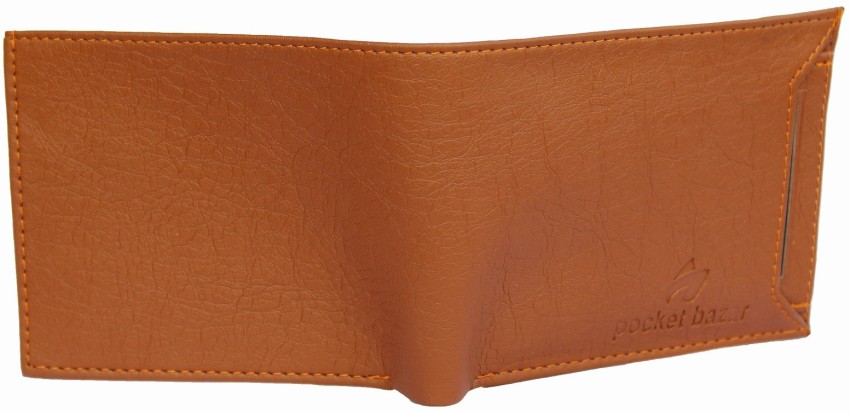 pocket bazar Men Casual Tan Colour Artificial Leather Wallet (5 Card Slots)