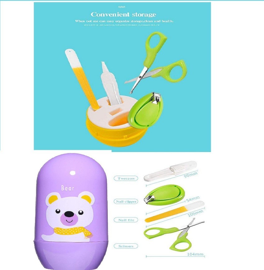 LuvLap Baby Grooming Scissors & Nail Clipper Set/Kit, Manicure Set, 4pcs,  White, 0m+ :: SMILE BABY