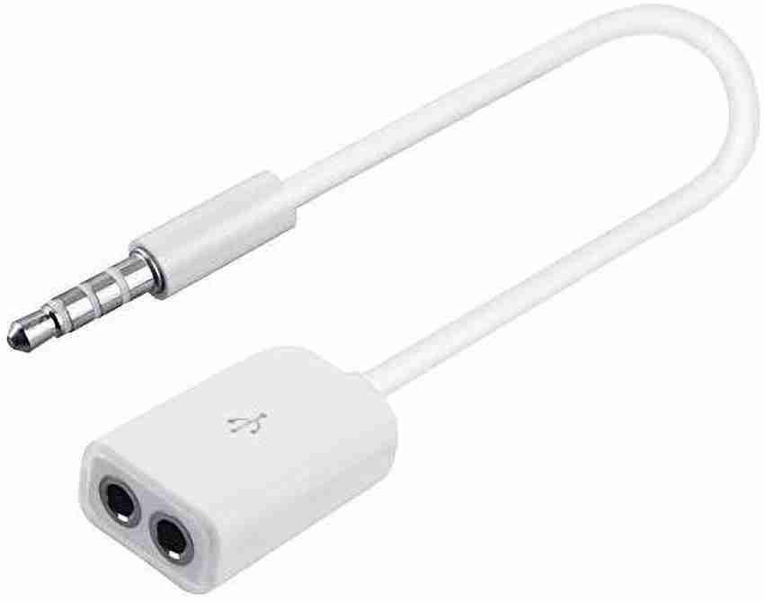 THE MOBILE POINT White 2 in 1 3.5 mm Stereo Audio Male To 2 X 3.5