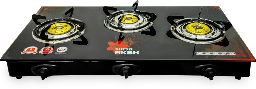 surya aksh gas stove 3 burner