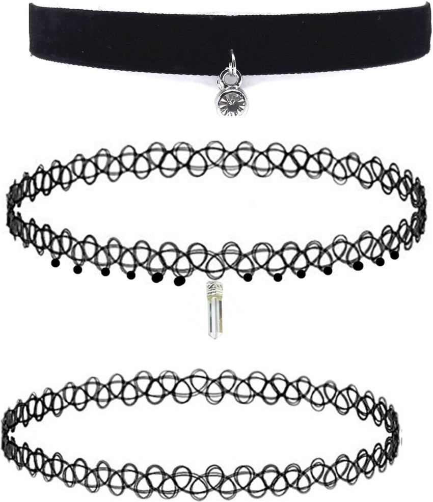 Buy Set of 3 Tattoo Stretch Choker Necklace Set of Three Chokers Online  at desertcartINDIA