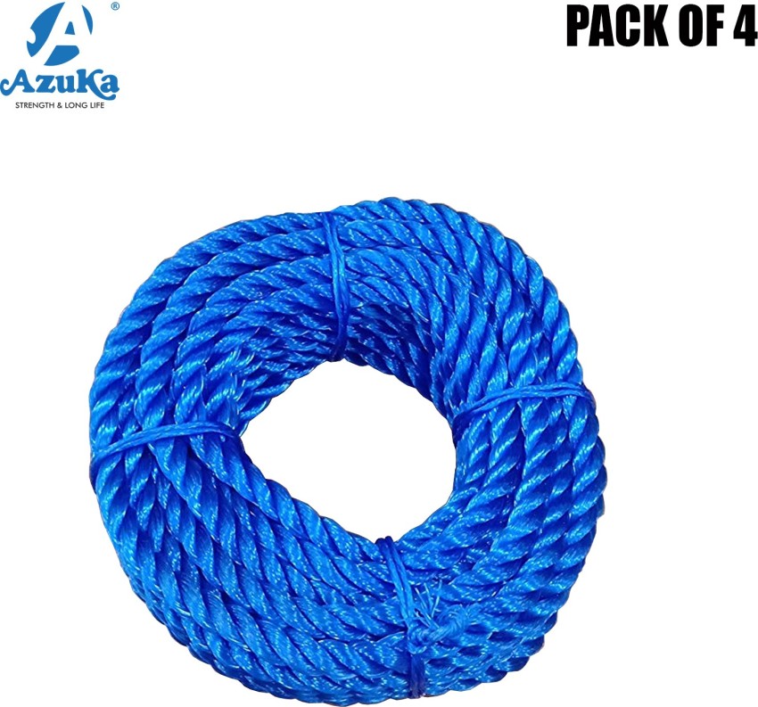 Azuka Nylon Mini Twine Rope 3/16 X 20 feet Utility Rope cloth drying rope  (PACK OF 4) Blue - Buy Azuka Nylon Mini Twine Rope 3/16 X 20 feet Utility  Rope cloth