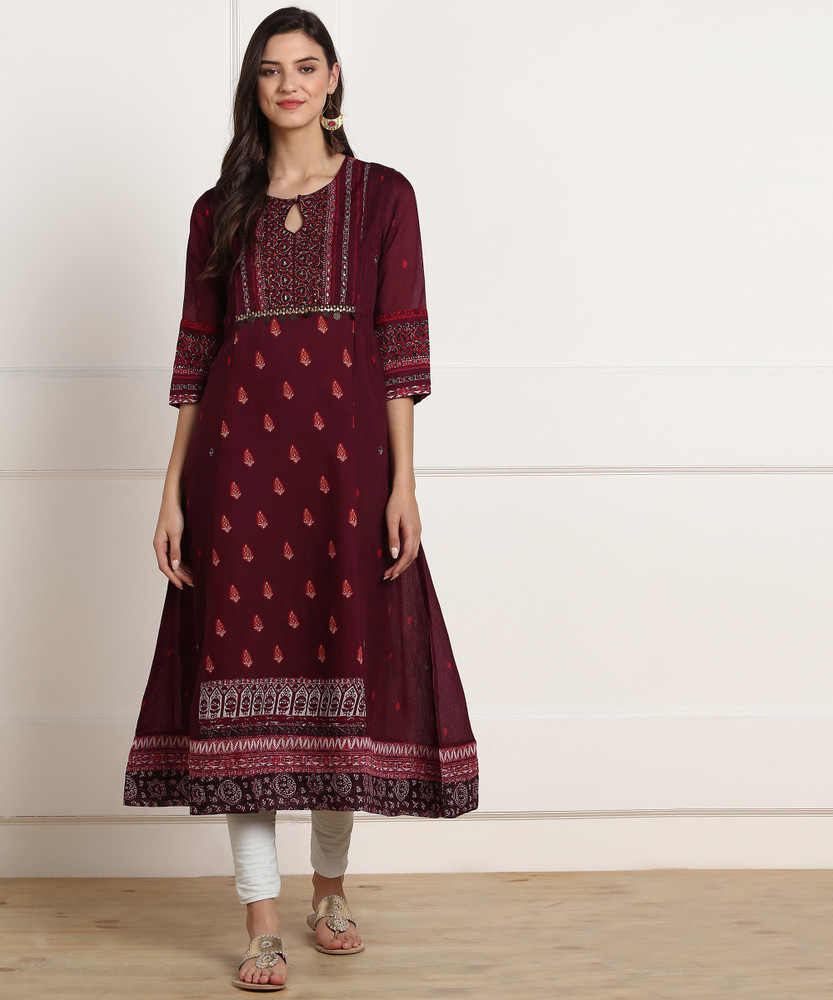 BIBA Women Printed A line Kurta Buy BIBA Women Printed A line