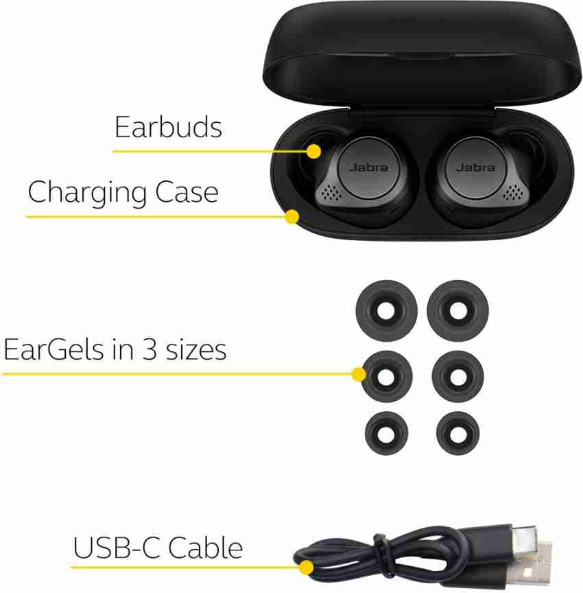 Jabra elite active 75t true outlet wireless earbuds with wireless charging case