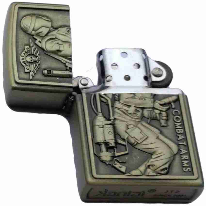 OG JT2 Combat Arms Petrol Cigarette Lighter Antique Brass Pocket 