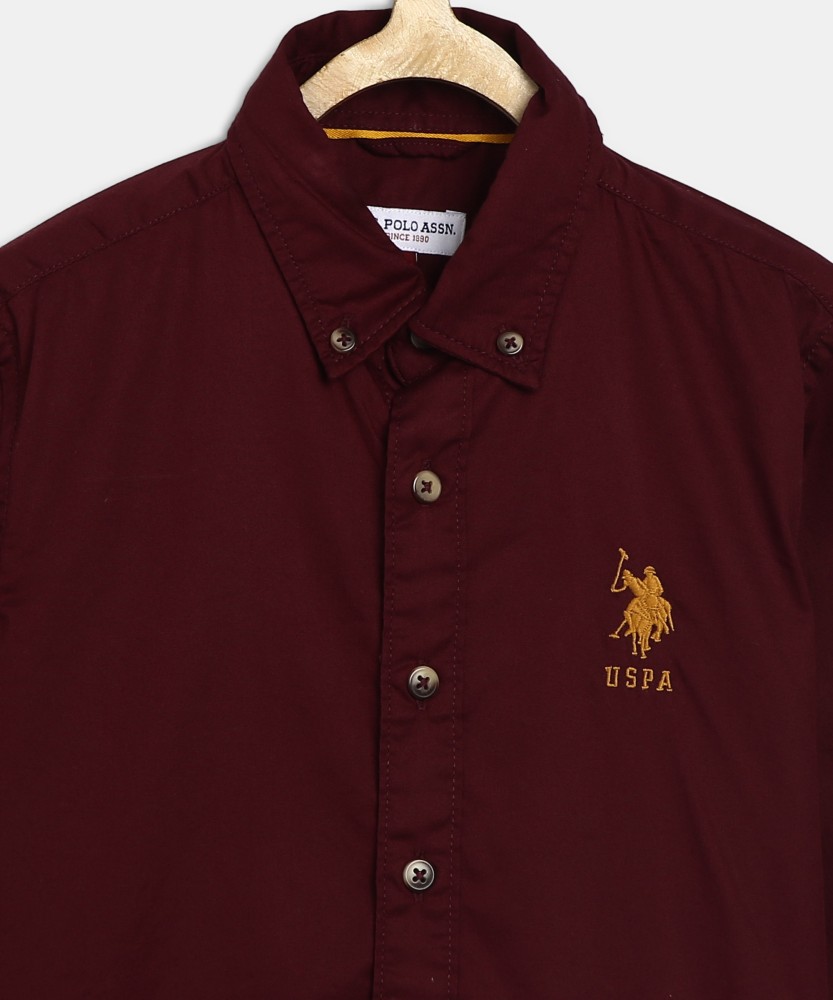 Maroon polo shirt boys best sale