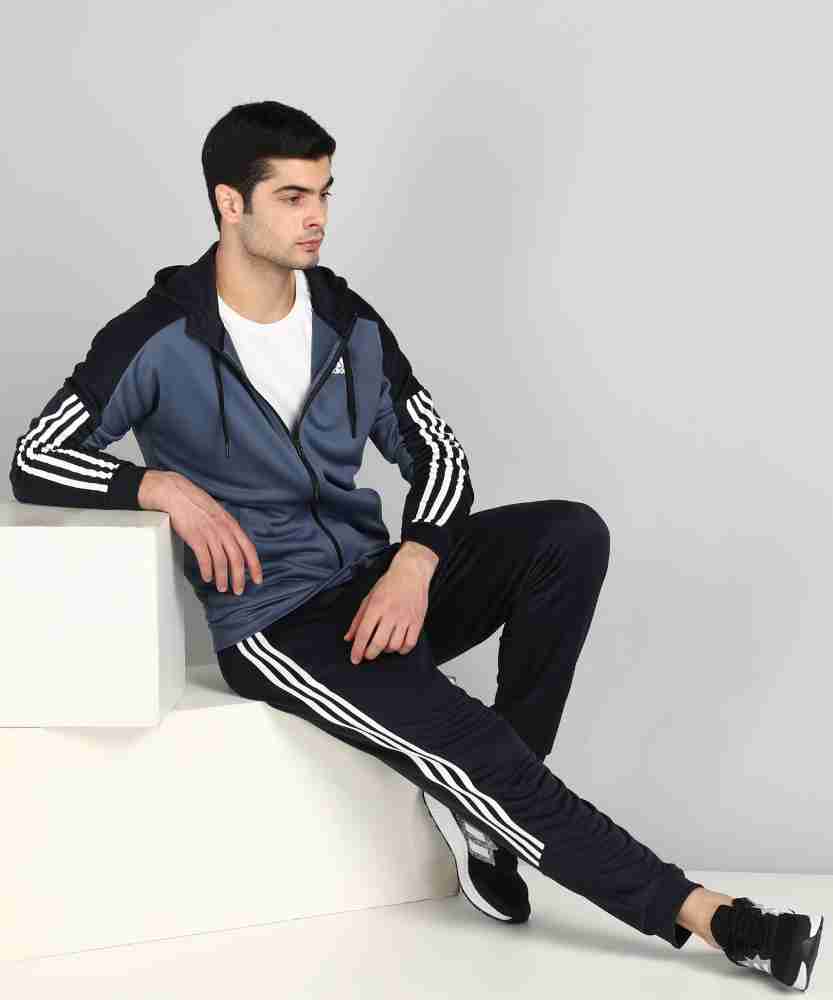 Adidas game time tracksuit clearance blue