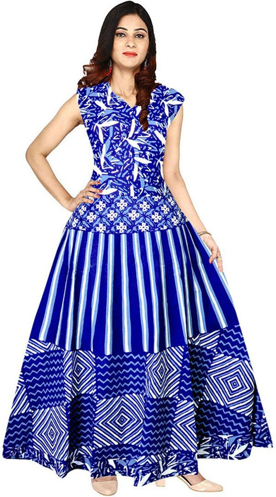 JWF Women Maxi Blue Dress Buy JWF Women Maxi Blue Dress Online at Best Prices in India Flipkart