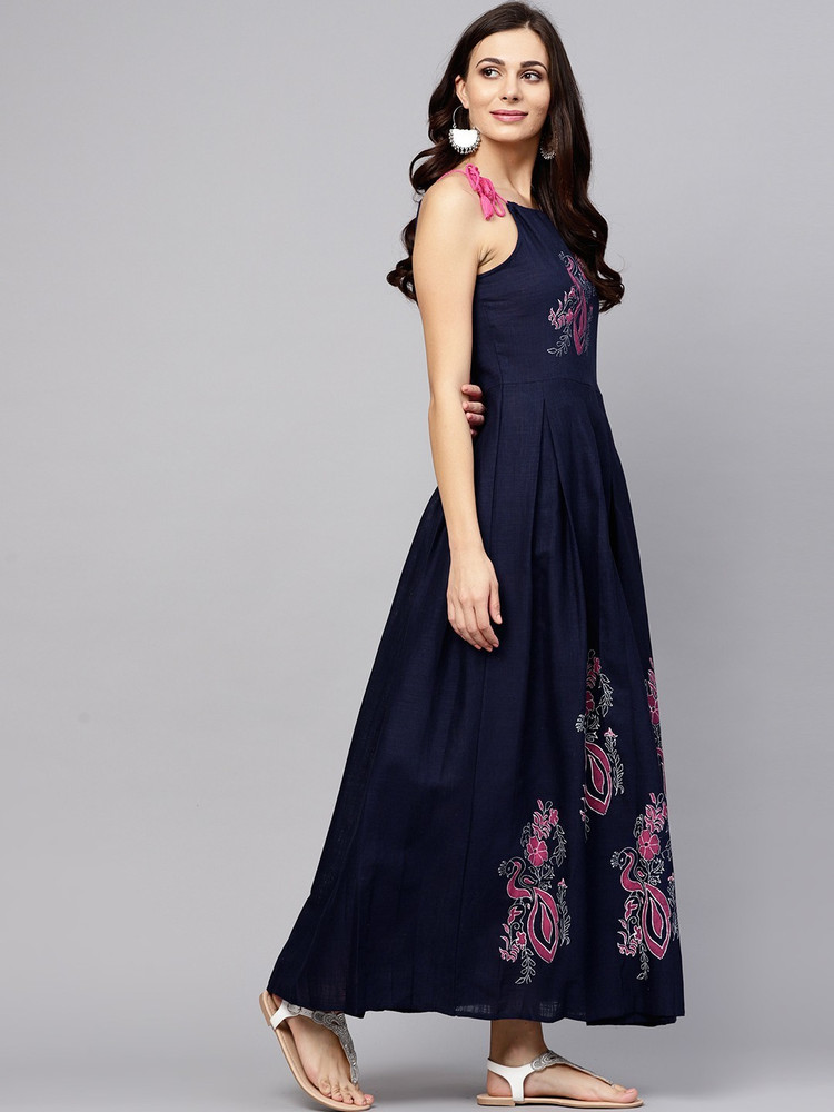 Aks women's store maxi blue dress