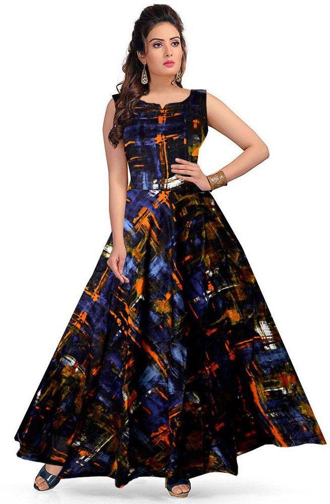 Mudrika women's maxi multicolor dress clearance