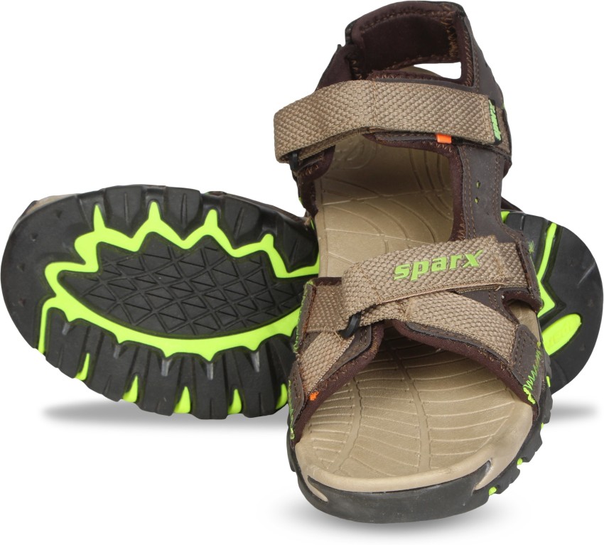 Sparx Sparx Men SS 447 Camel Fluorescent Green Floater Sandals Men