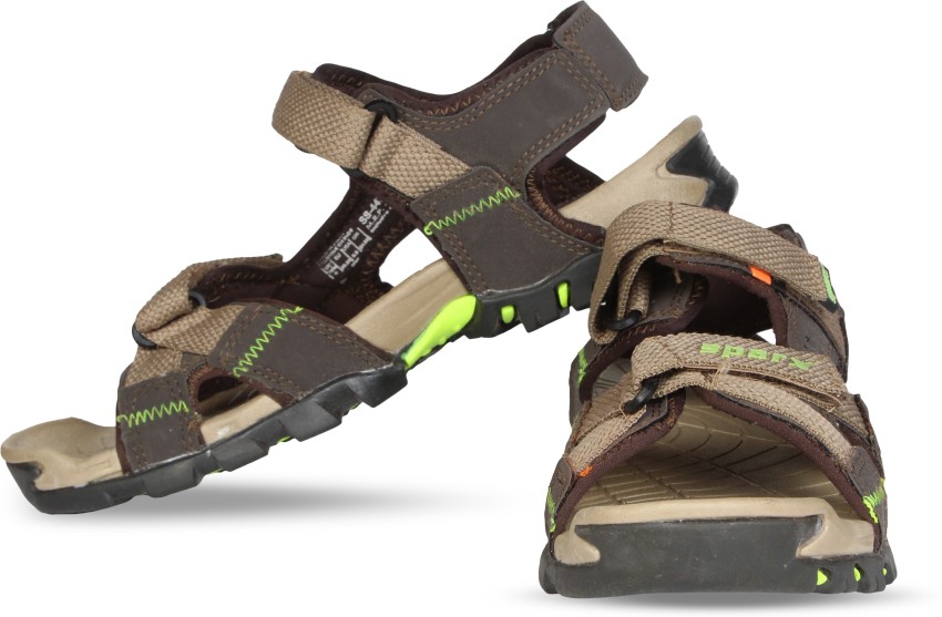 Sparx Sparx Men SS 447 Camel Fluorescent Green Floater Sandals Men