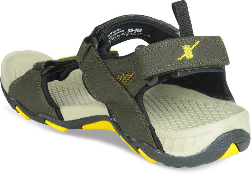 Sparx SS 485 Men Olive Yellow Sports Sandals