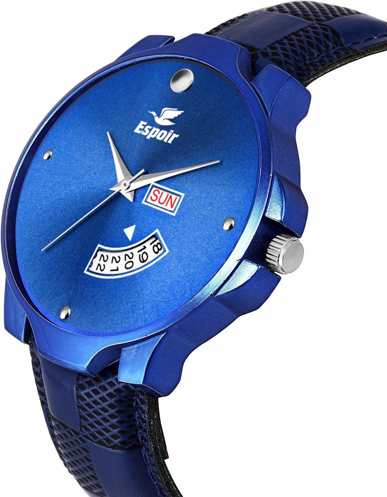 Espoir analog blue dial men's cheap watch