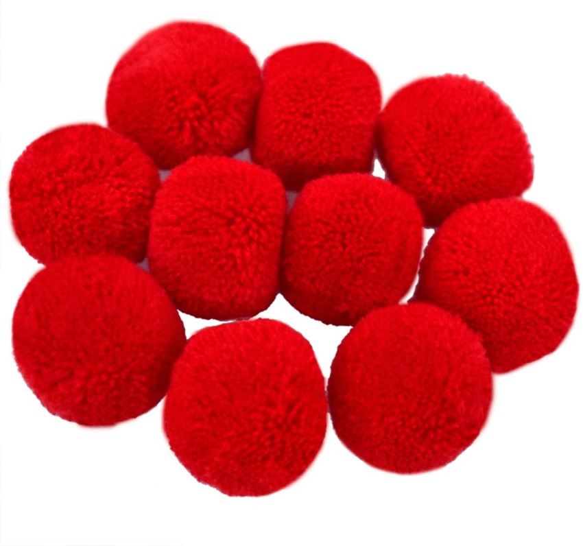 Embroiderymaterial 3CM Pom Pom Balls for Crafts, Decorations and Jewelry  making Purpose (Red, 25 Pieces) - 3CM Pom Pom Balls for Crafts, Decorations  and Jewelry making Purpose (Red, 25 Pieces) . shop