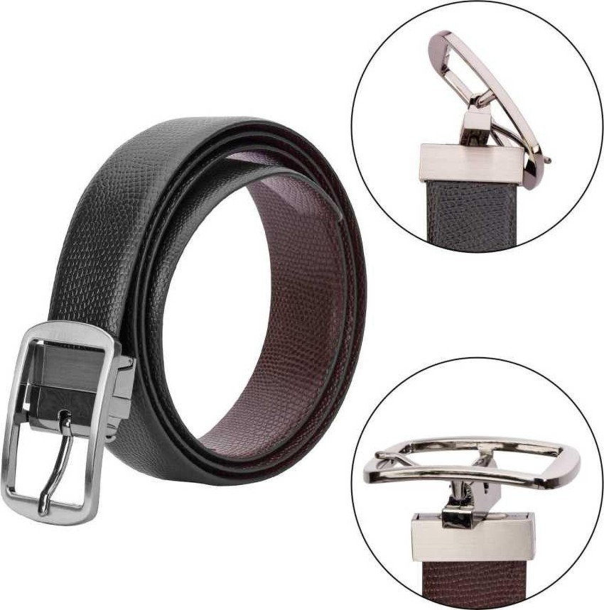 Buy CLUB SPUNKY Reversible PU-Leather (Vegan) belt for men stylish branded,  Black & Brown Color