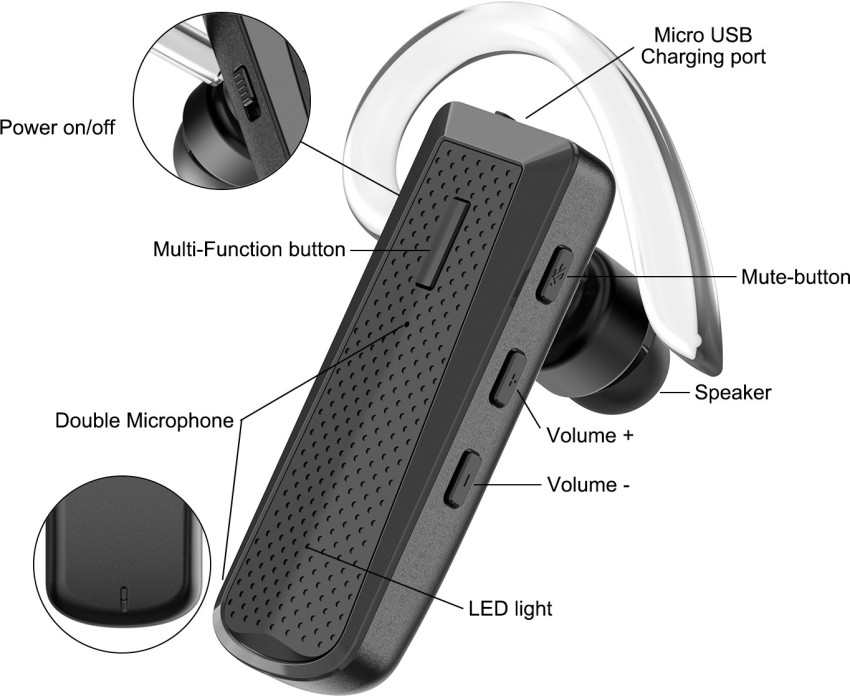 Wireless earphones with online mute button