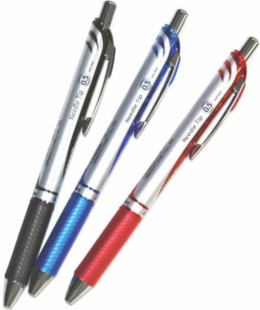  Pentel EnerGel Liquid Gel Ink Pens 0.7 mm - Pack of 5 Blue  Deluxe RTX Energel Pens with 3 Refills : Office Products