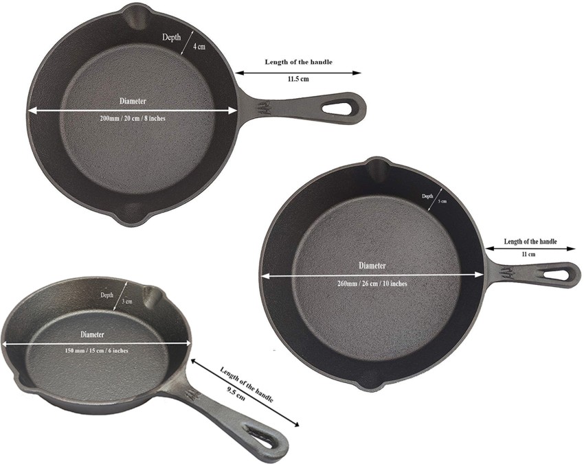 Engarc Cast Iron Omelette Pan - 10 Inch Fry Pan 10 cm diameter 1 L capacity  Price in India - Buy Engarc Cast Iron Omelette Pan - 10 Inch Fry Pan 10