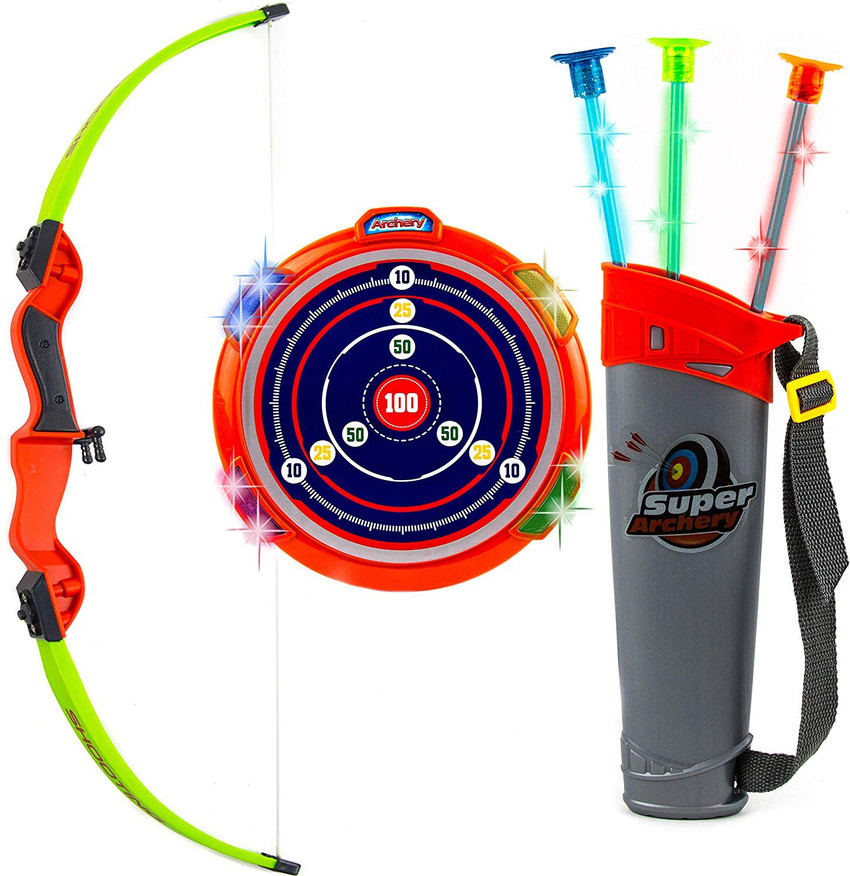 CrazyBuy Target LED Flashing Lights Sounds Archer Bow Arrow Set