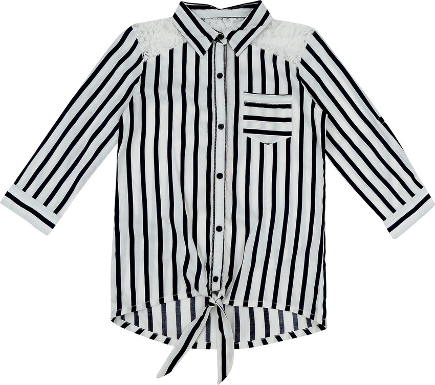 Girls black and white shirt clearance
