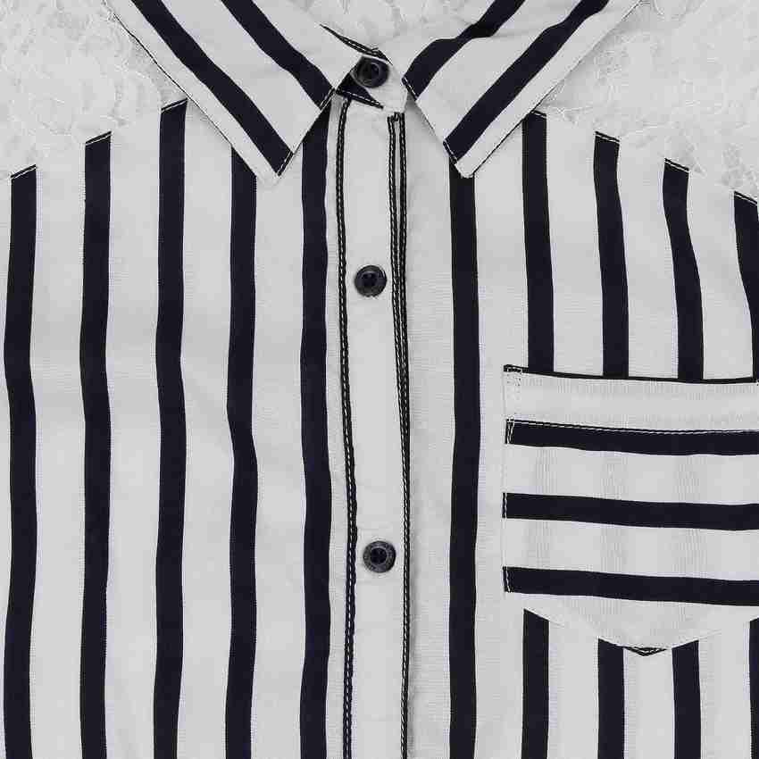 Black and white striped shirt juniors store