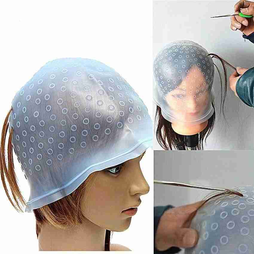 Rubber hair store streaking cap