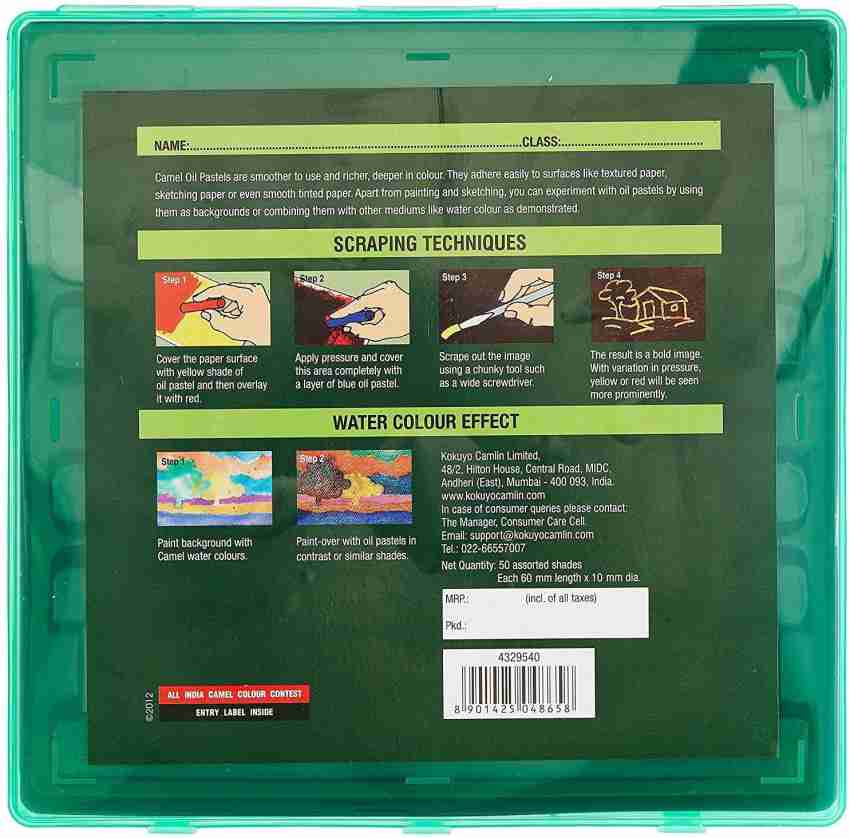 Camlin 50 oil pastels with Reusable Plastic Box - oil pastels