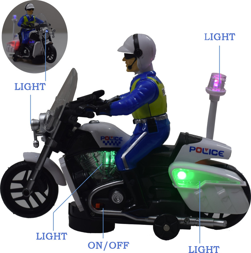 WISHKEY Bump And Go Police Motorcycle Toy With Sound Light and Rider for Kids Bump And Go Police Motorcycle Toy With Sound Light and Rider for Kids Buy Police Bike