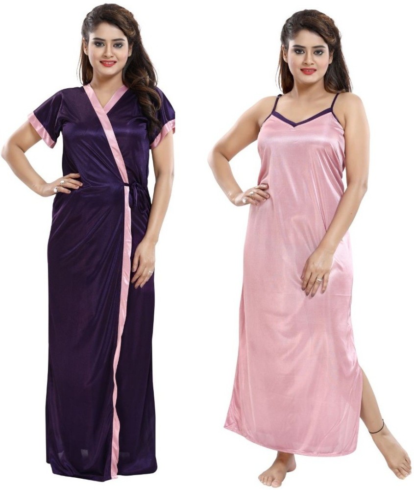 ZAIRRA Women Nighty with Robe - Buy ZAIRRA Women Nighty with Robe