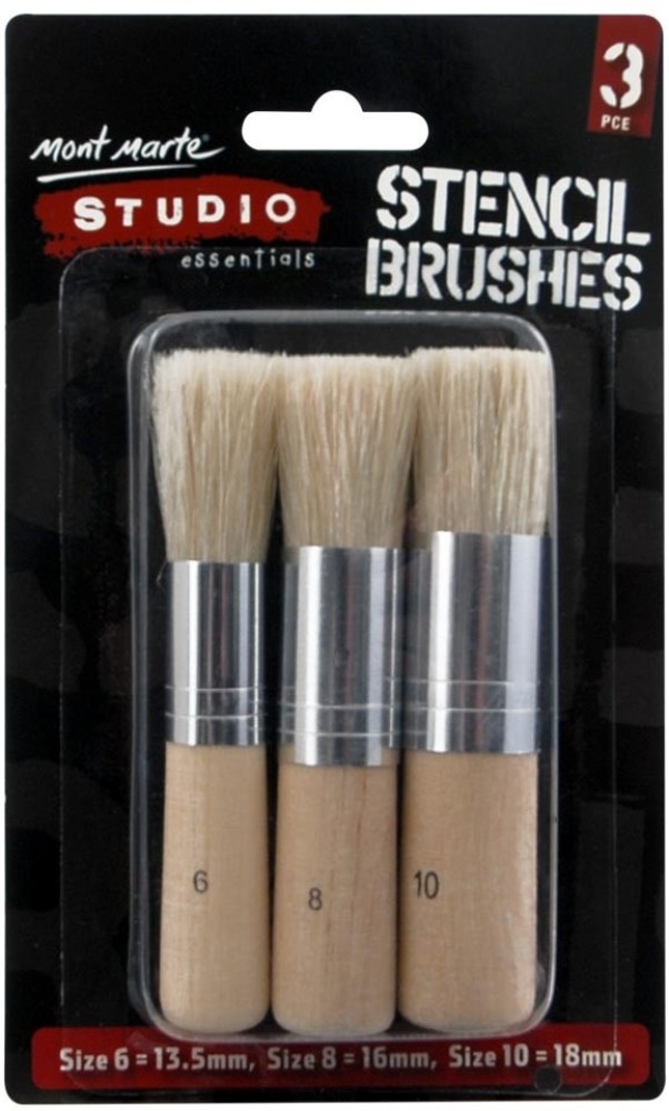 School Specialty Stencil Brush Set, Assorted Sizes, Set of 6