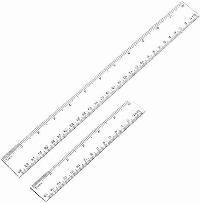 Clear Plastic Ruler 15cm 6 Inch Straight Ruler Transparent Plastic  Triangular Ruler Kit Measuring Tool For Student School Office
