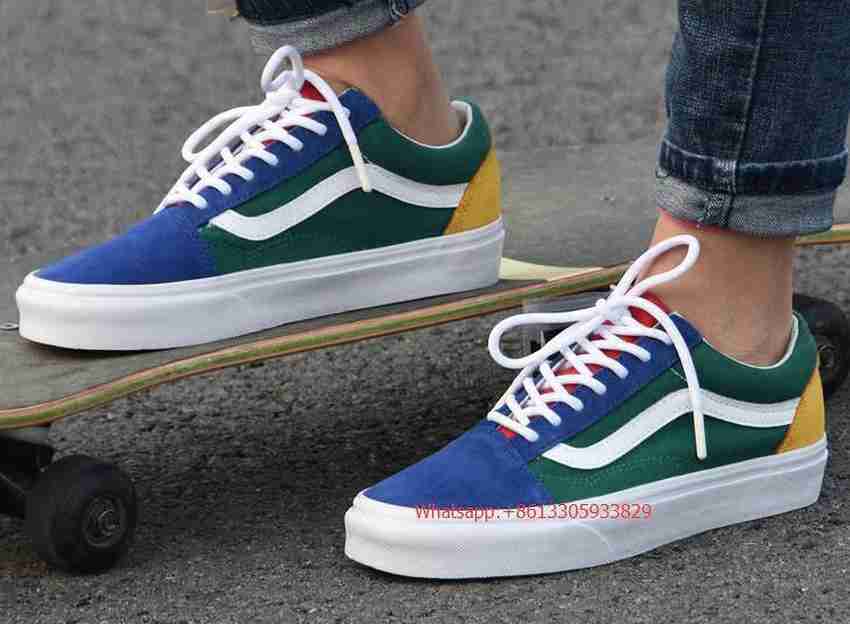 Old skool vans blue green yellow 2025