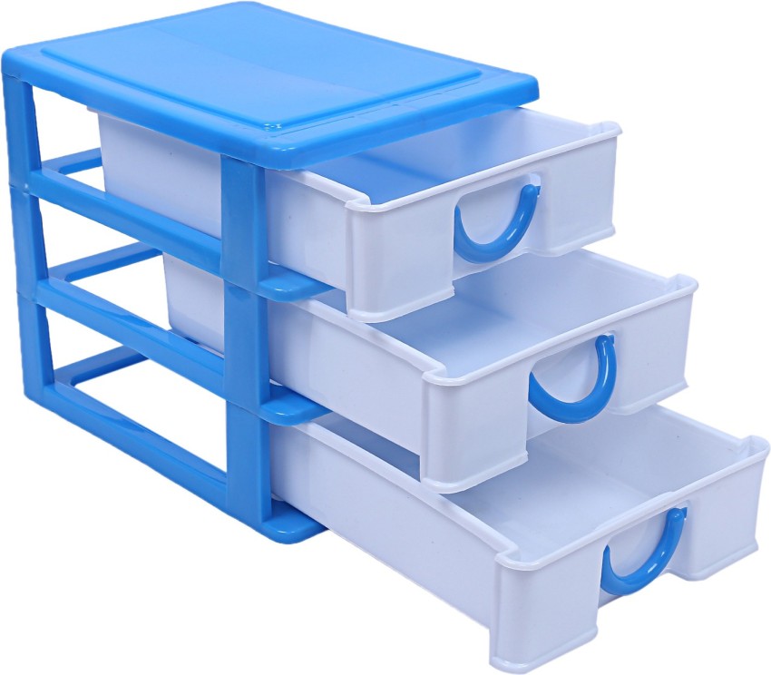 KUBER INDUSTRIES Plastic 2 Pieces Three Layer Drawer Storage Cabinet Box  (Blue)-CTKTC13077 Plastic Free Standing Cabinet Price in India - Buy KUBER  INDUSTRIES Plastic 2 Pieces Three Layer Drawer Storage Cabinet Box (