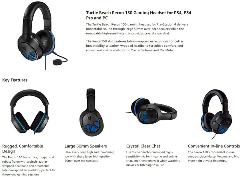 Turtle Beach Recon 150 Wired Gaming Headset Price in India Buy