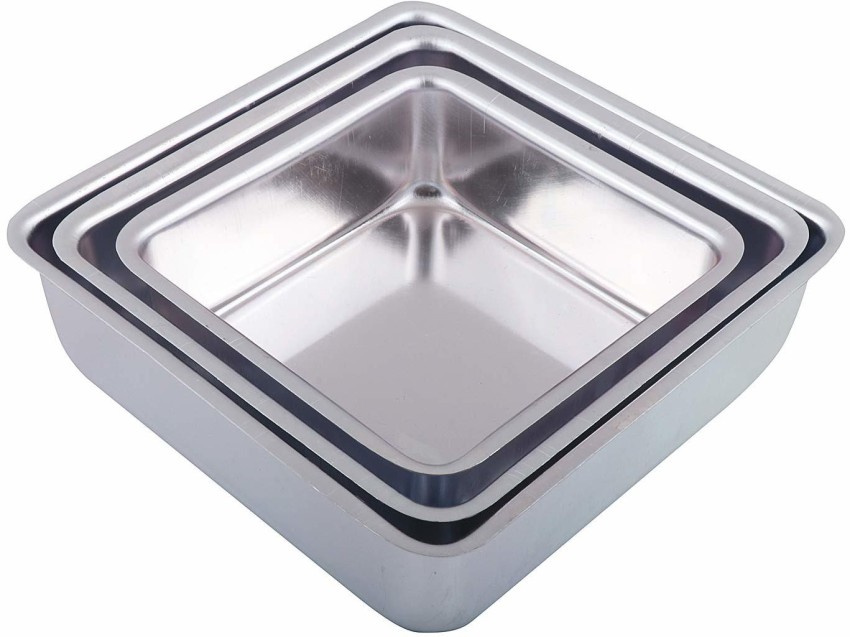 Buy Bakers Paradise Aluminium Square Shape Cake Mould Ideal for Home &  Professional Bakers to Bakepound Cake, Pizzas, Delicious Frozen Desserts,  Streusels - Size 18.7cm x18cm 7.25