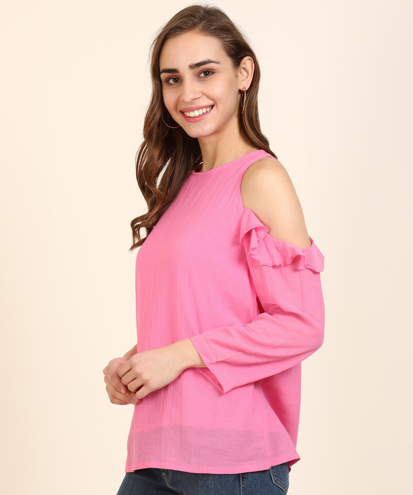 Pink cold sales shoulder tops