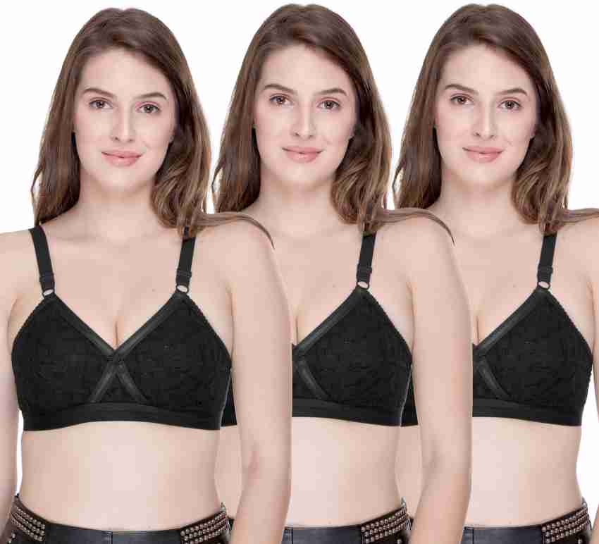 SONA by PERFECTO Non-Padded Plus Size Cross Belt Cotton Bra Women