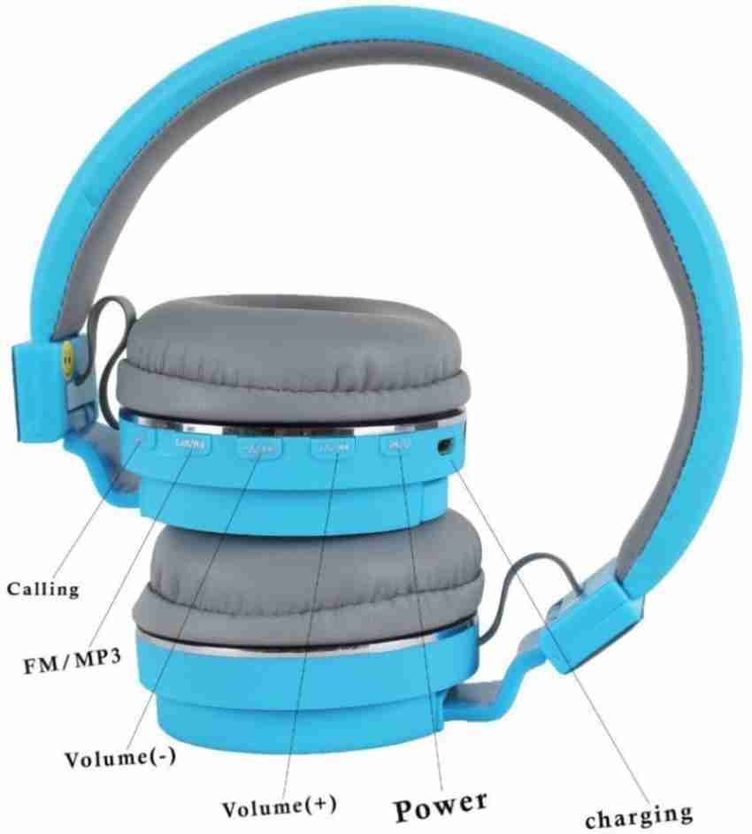 blue seed SH 12 Blue Bluetooth Headphone with SD Card Slot