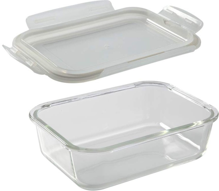 BORREY Lunch Box Glass Microwave Rectangle Glass Lunch Box With