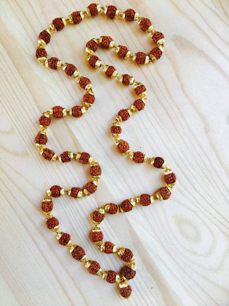 Mens gold hot sale rudraksha chain