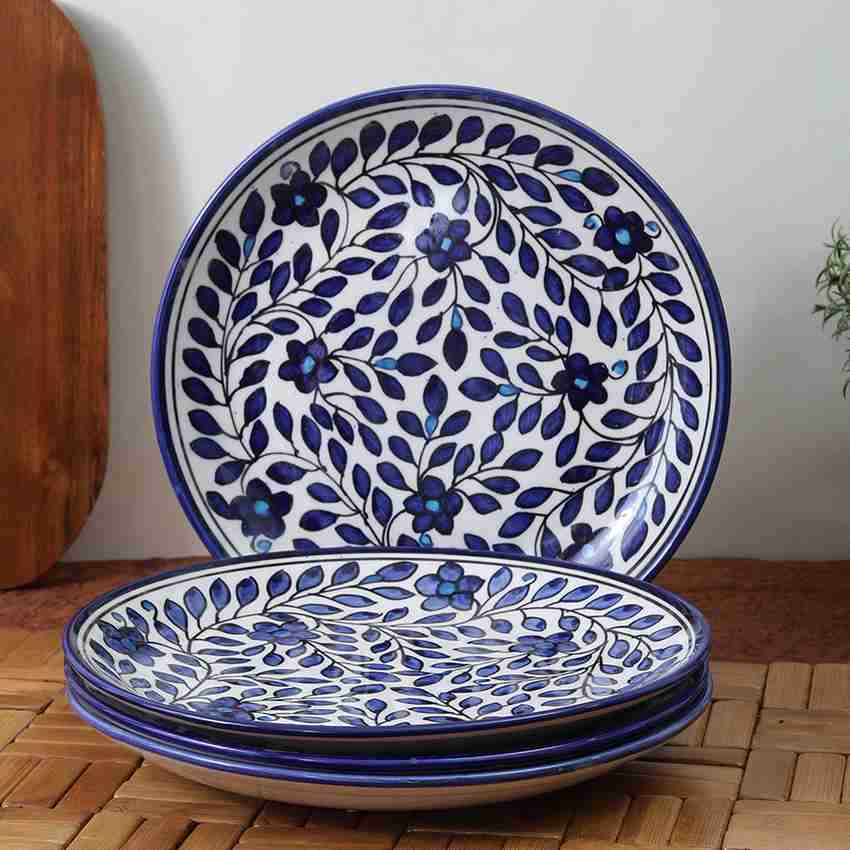 Blue pottery plates new arrivals