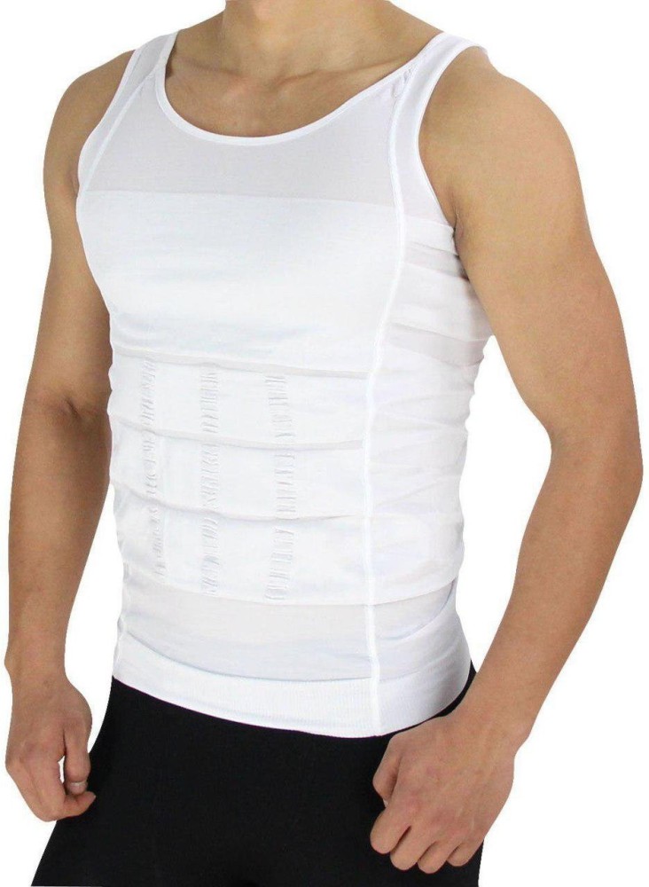 FirstFit Abs Abdomen Compression Slimming Tummy Tucker Vest, Underwear  Shapewear Slim Body Shaper for Men - White (
